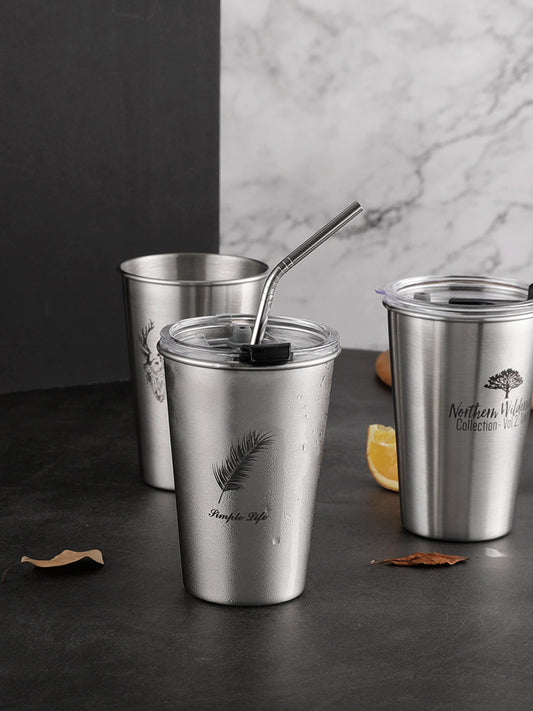 Stainless steel straw cup